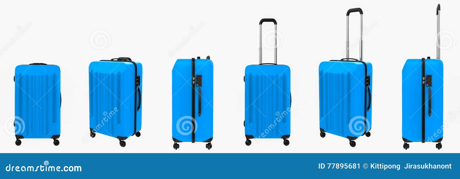 Blue Hard Case Luggage Isolated on White Stock Image Image of trip