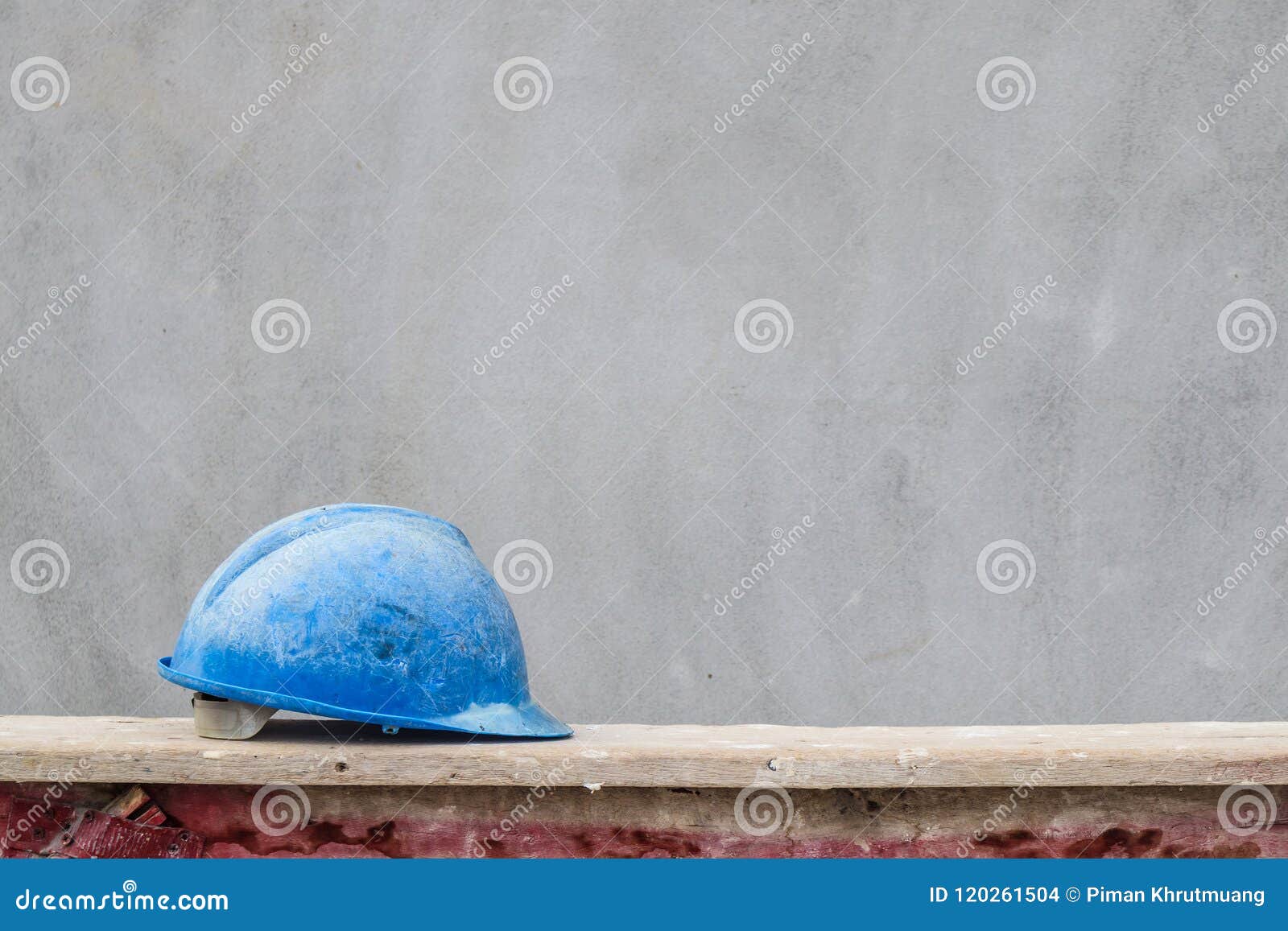 Blue Hard Hat on House Building Construction Site Stock Photo Image of engineering, helmet