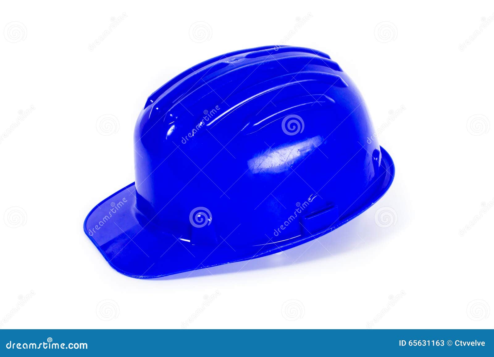 Blue hard hat stock image. Image of clipping, manufacturing 65631163