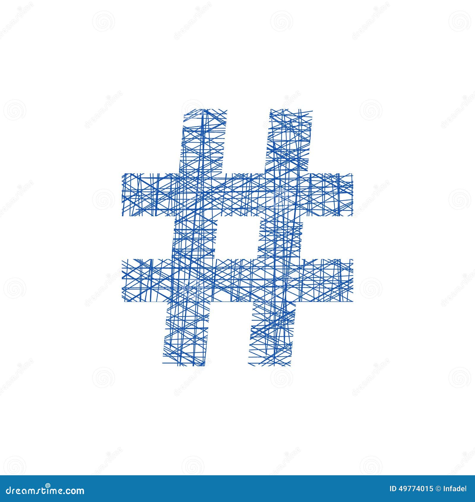 Hashtag symbol sketch icon Royalty Free Vector Image