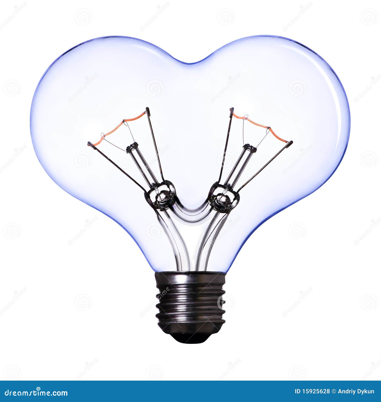 Blue heart shape lamp bulb stock photo. Image of bulb 15925628
