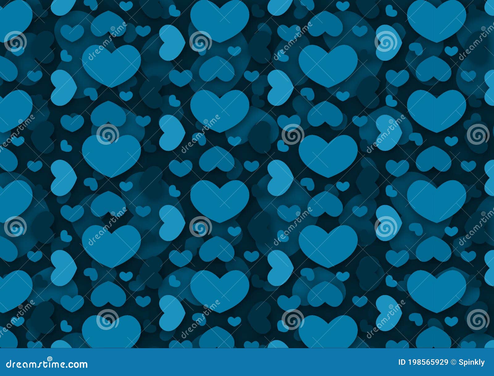 Blue Hearts Shaped Pattern Background Wallpaper Stock Illustration Illustration of