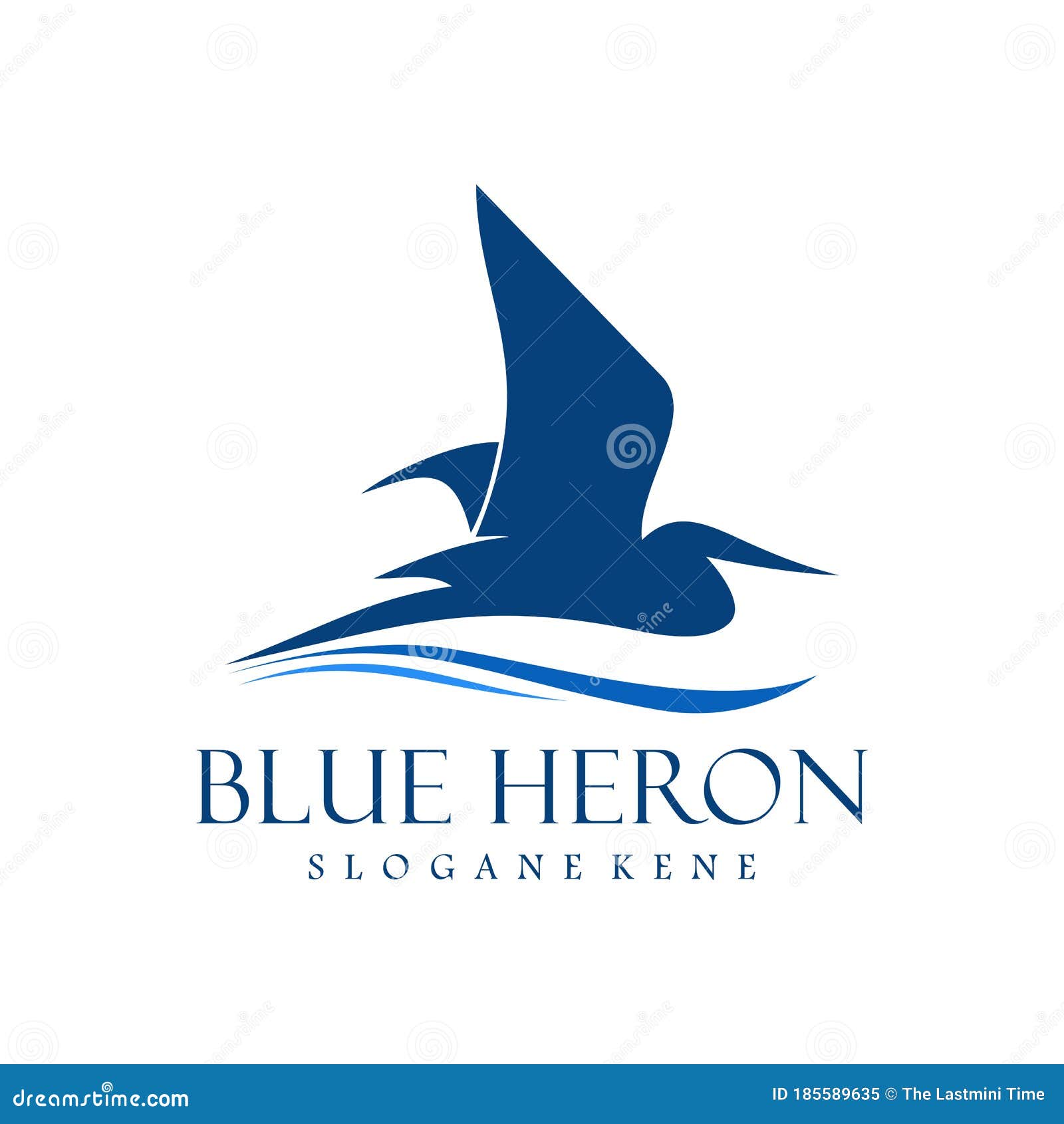 Blue heron logo design stock vector. Illustration of flight - 185589635