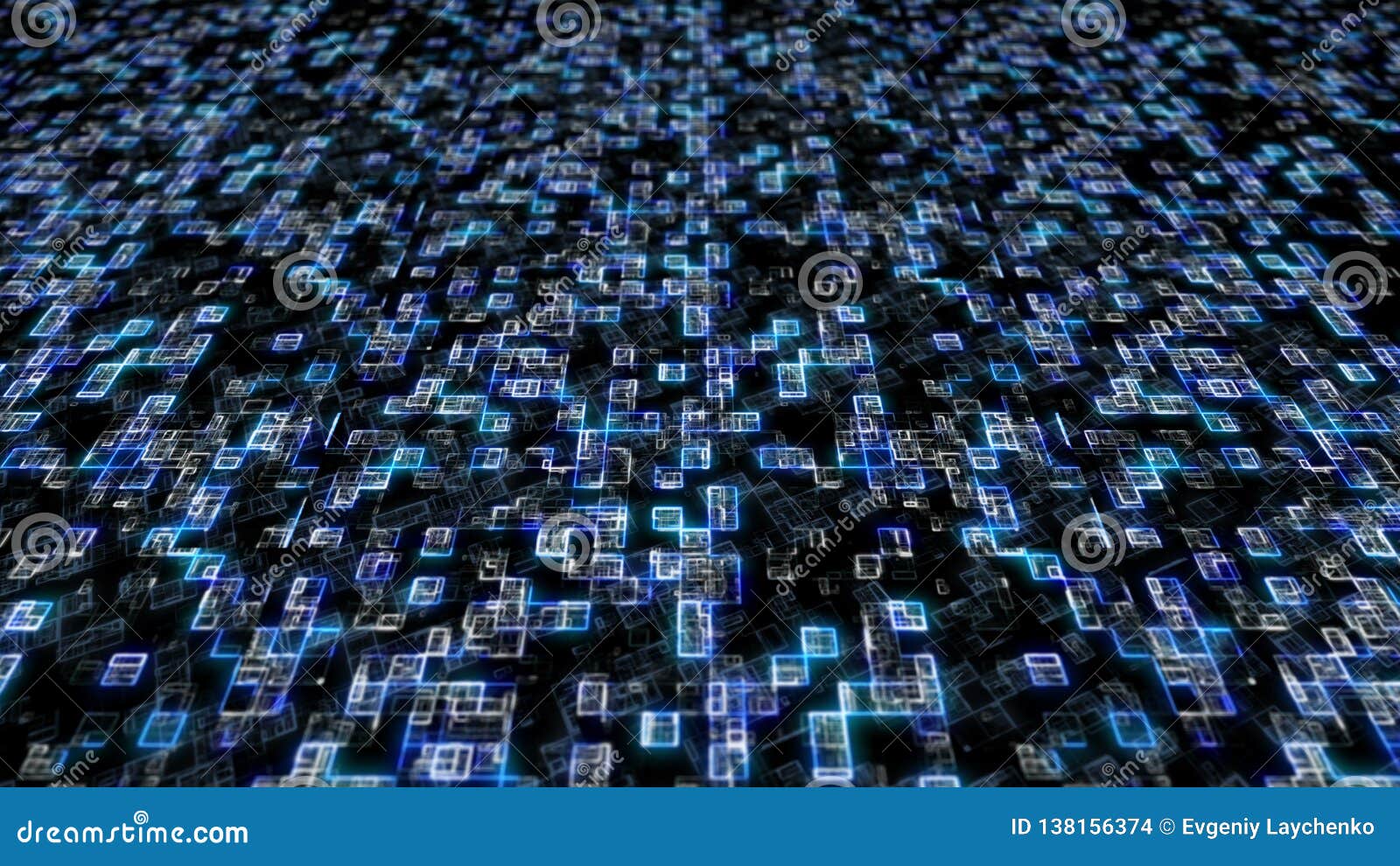 blue hexadecimal big data digital code. futuristic information technology concept.3d 