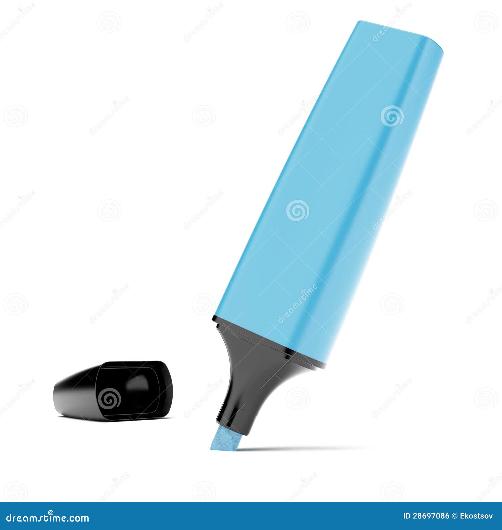Blue highlighter stock illustration. Illustration of isolated 28697086