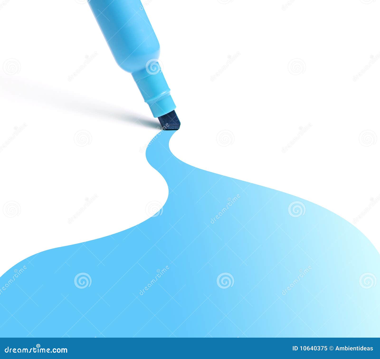 Blue Highlighter with Color Wave Stock Image Image of highlighter