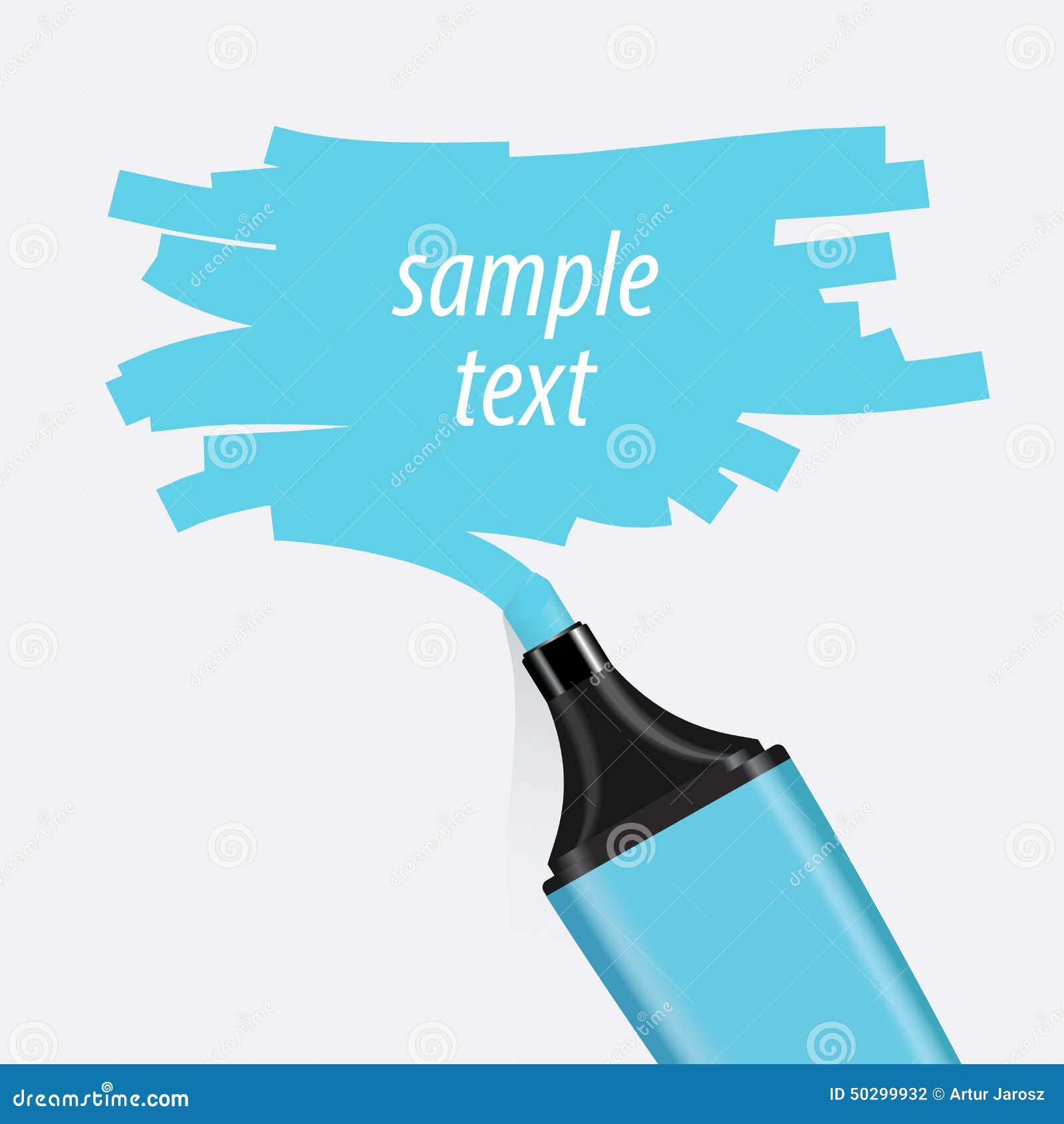 Blue highlighter vector. stock vector. Illustration of bubble 50299932