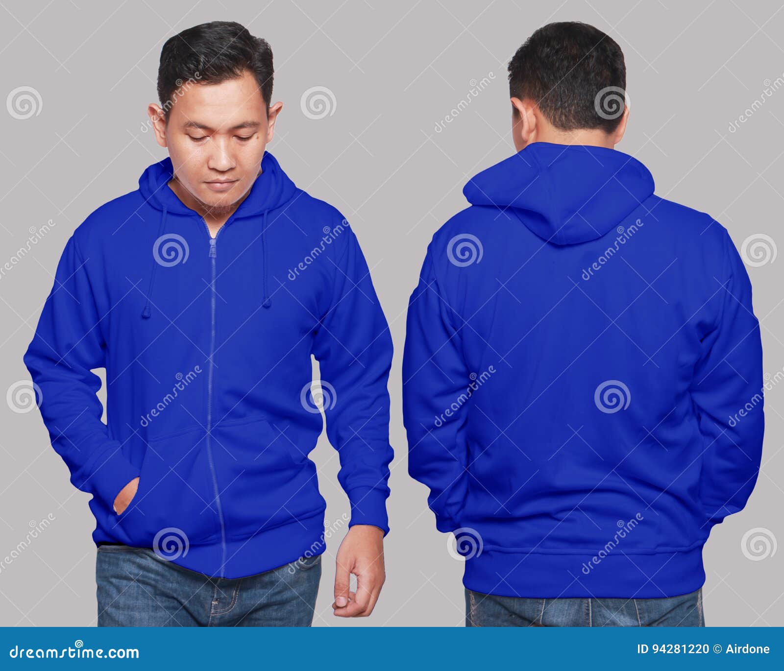 Download Blue Hoodie Mock up stock photo. Image of hooded, clothes ...