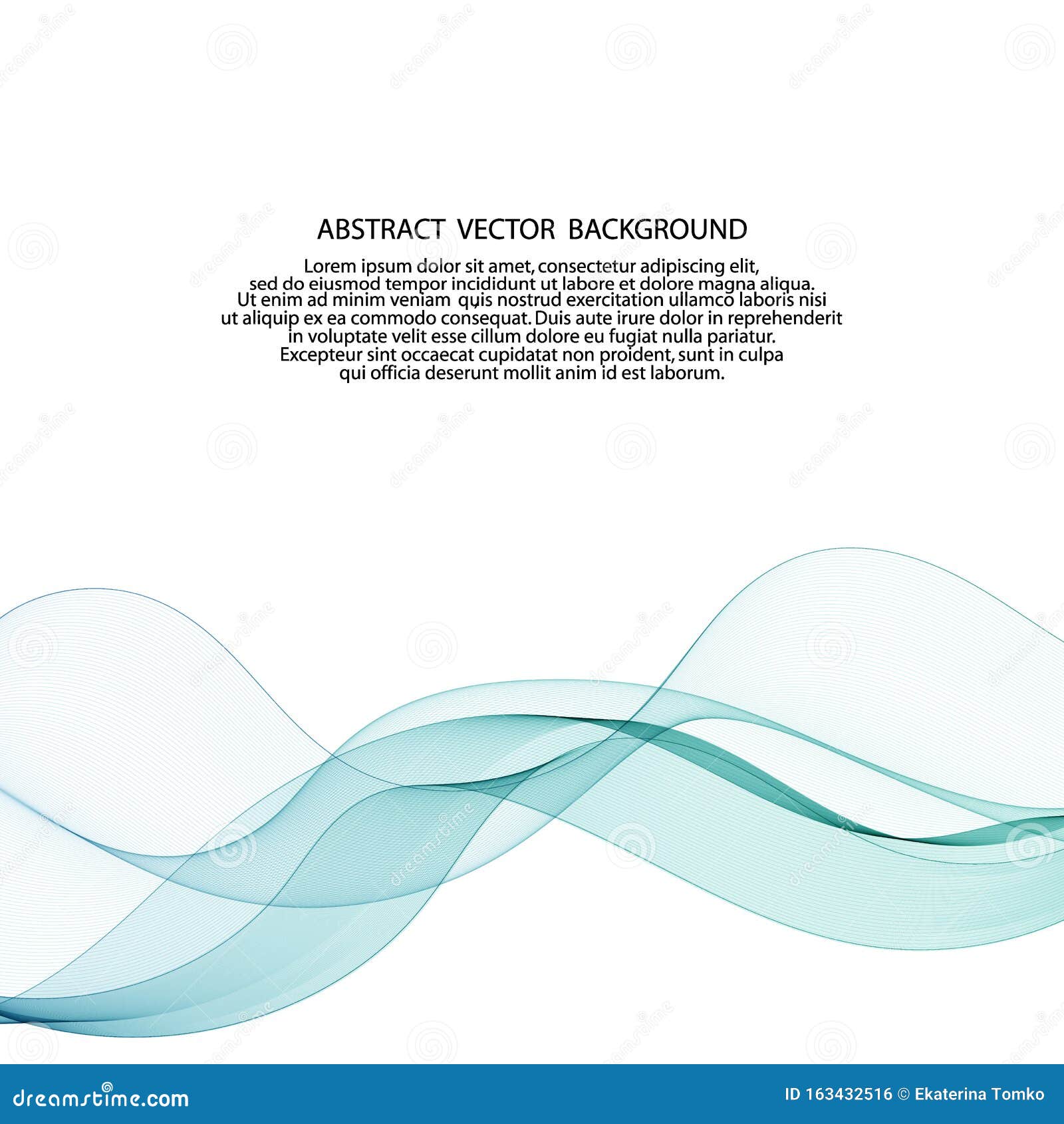 Blue Horizontal Lines. Transparent Vector Wave Background. Abstract