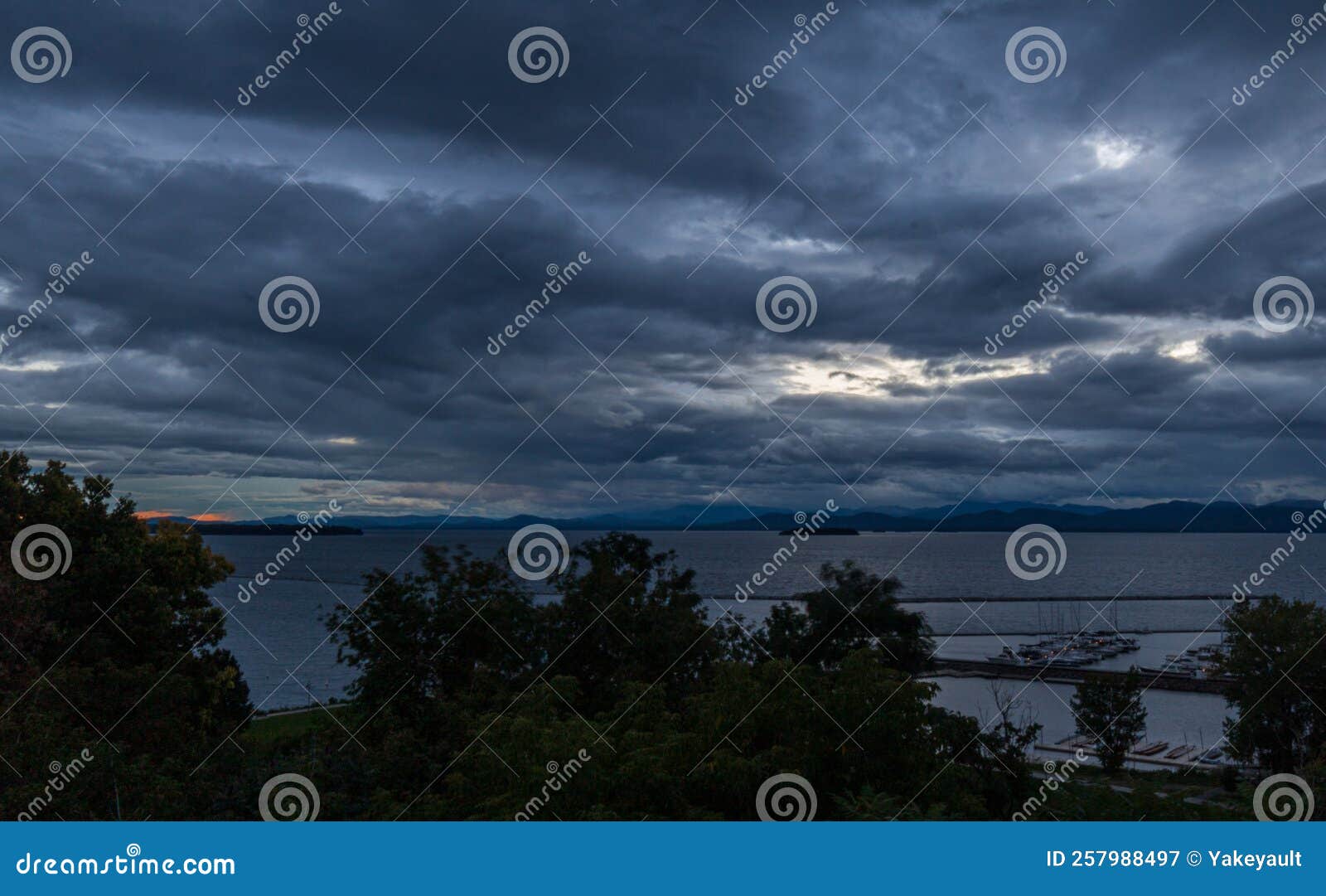 Blue Hour at Lake Champlain Stock Image Image of orange, upstate