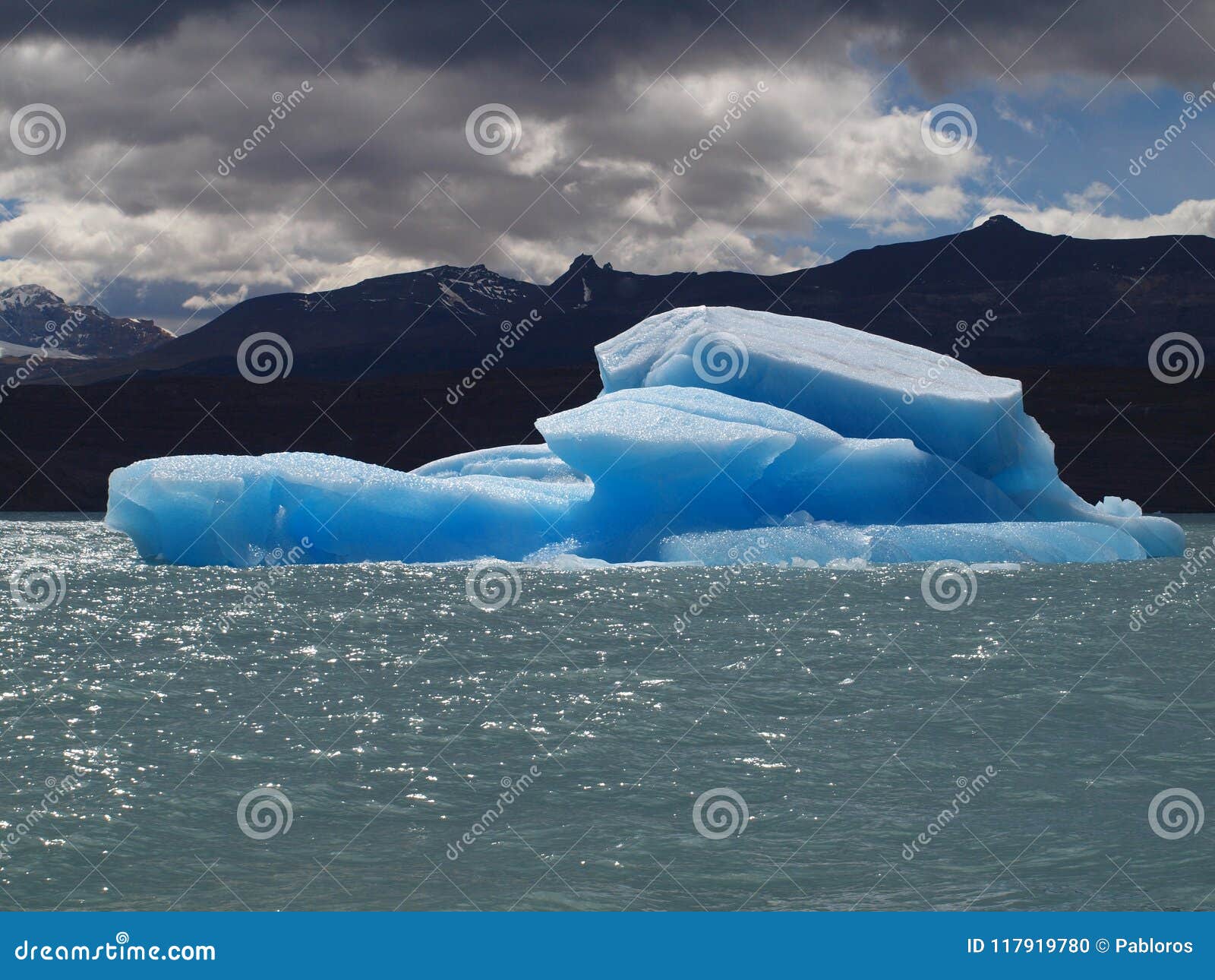 blue iceberg in lago argentino, calafate