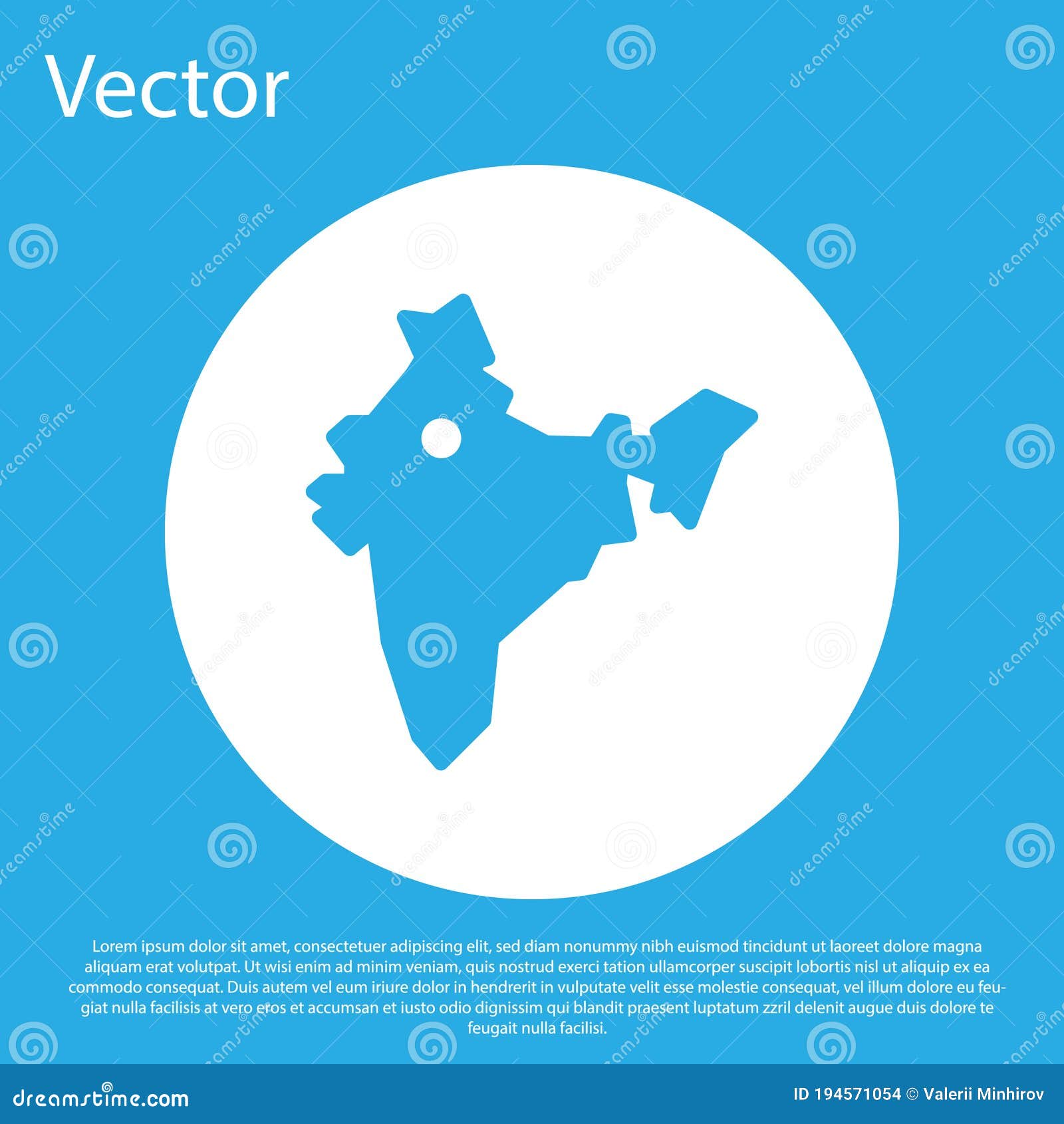 Blue India Map Icon Isolated on Blue Background. White Circle Button Stock  Vector - Illustration of division, administrative: 194571054