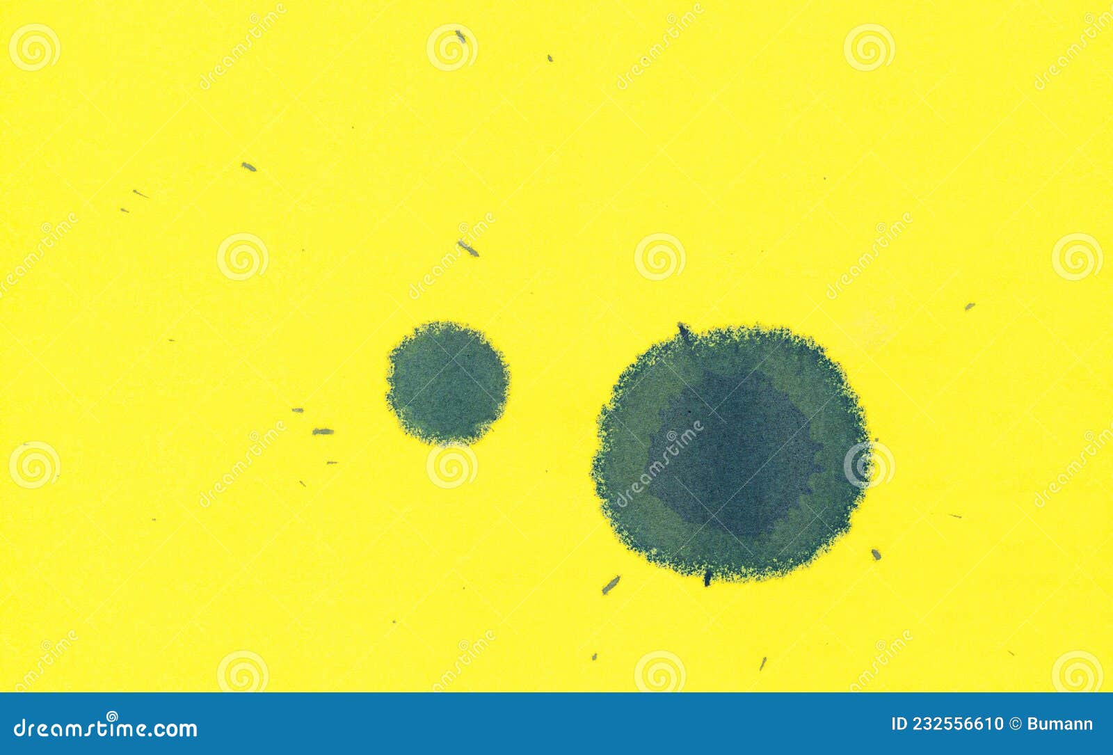 Blue Ink Blotch or Ink Stain on Paper Stock Photo Image of pattern