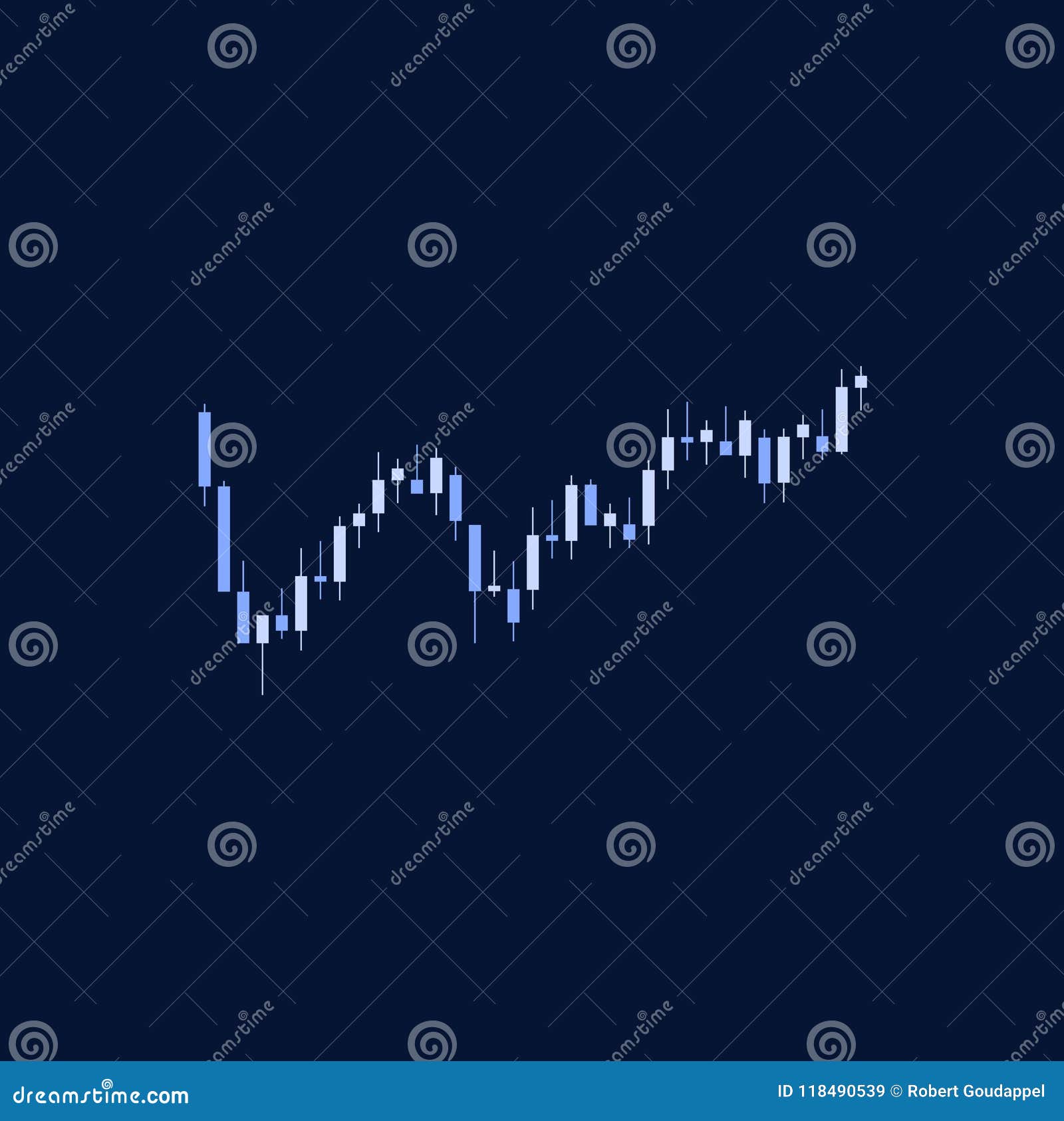 Blue Vector Candlesticks Investing Trading Stock Vector - Illustration