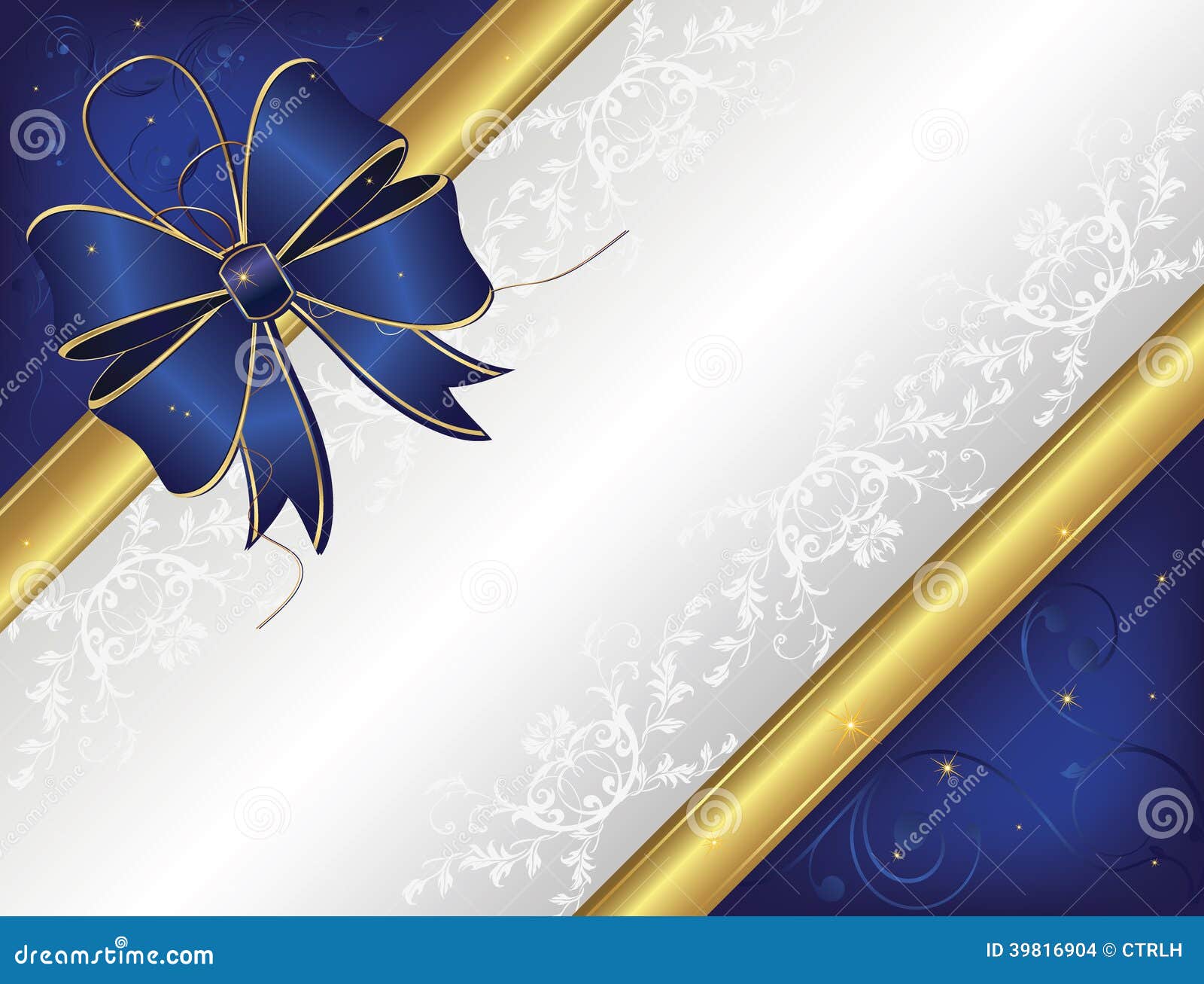 Blue Invitation Card with a Big Ribbon Stock Vector - Illustration of  luxury, holiday: 39816904