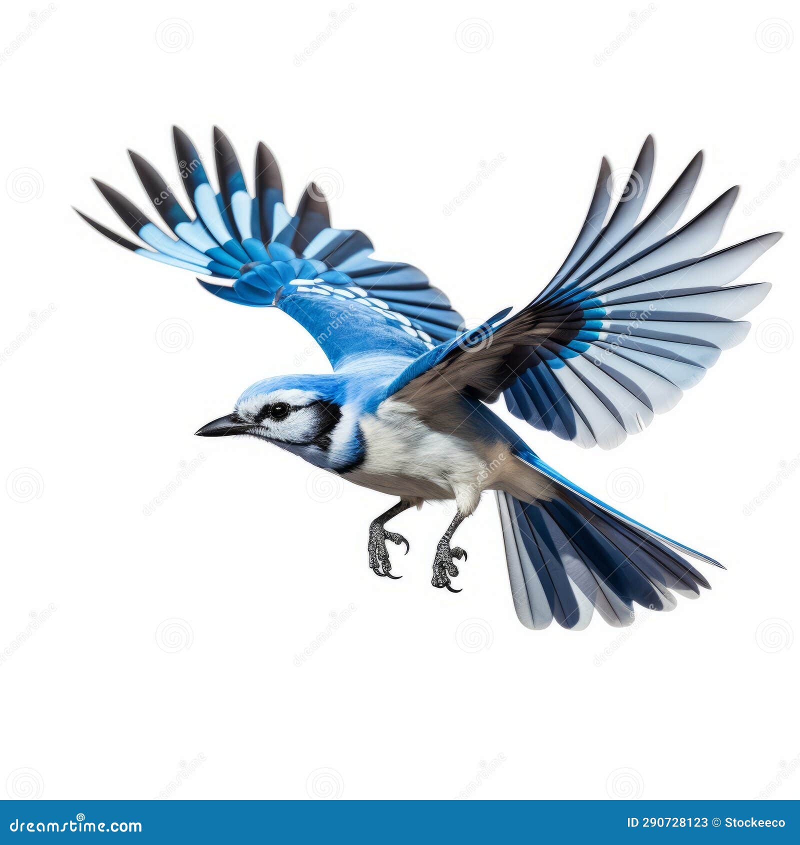 Blue Jay Flying: Photo-realistic Composition with Eye-catching Details ...