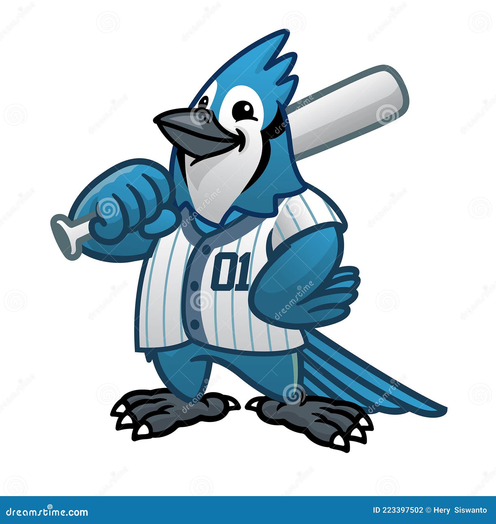 Blue Jay Baseball Cartoon Mascot Stock Vector Illustration of sparrow, sport 223397502