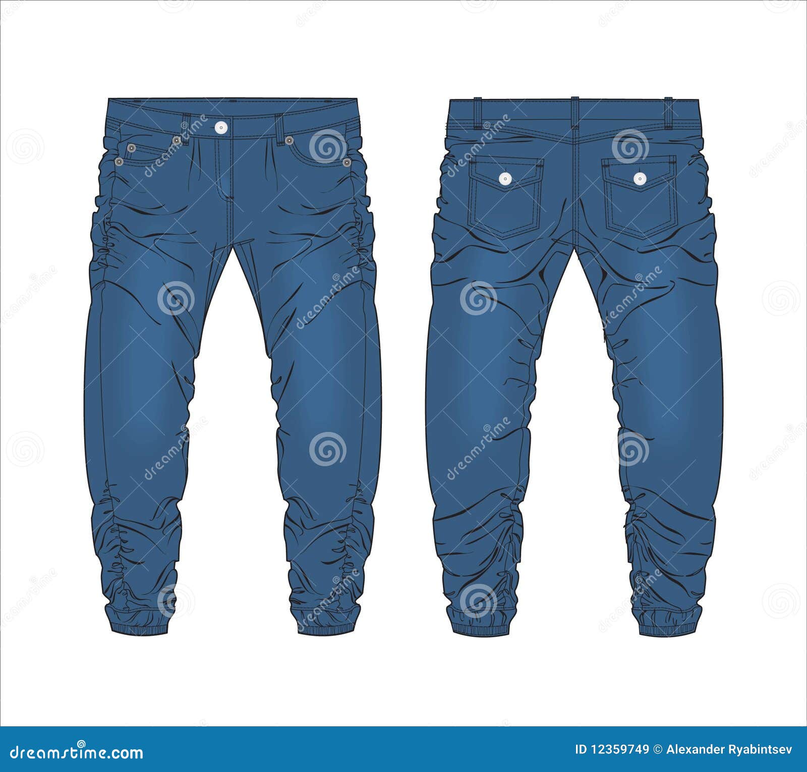 Blue jeans stock illustration. Illustration of pattern - 12359749