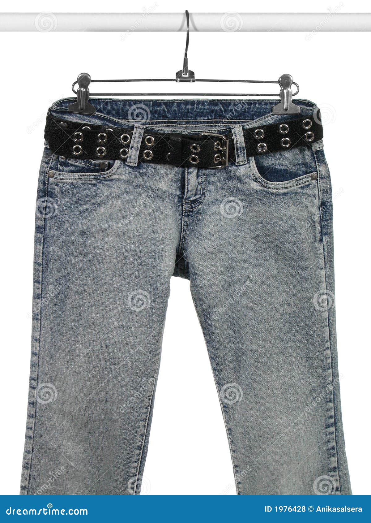 Blue Jeans, Black Leather Belt Stock Photo Image of black, closeup 1976428