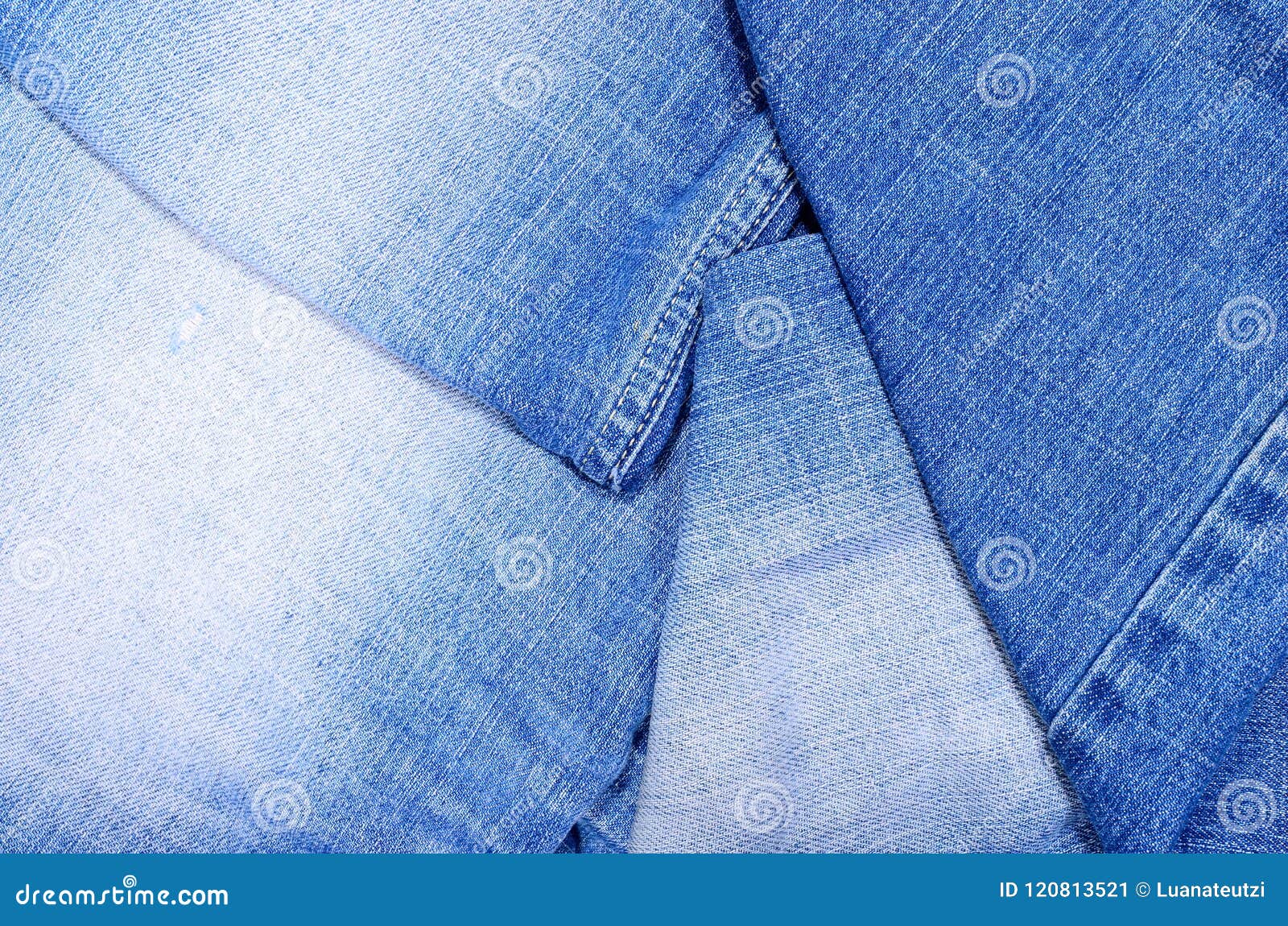 Close Up on Folded Denim Fabric Texture. Stock Image - Image of blue ...