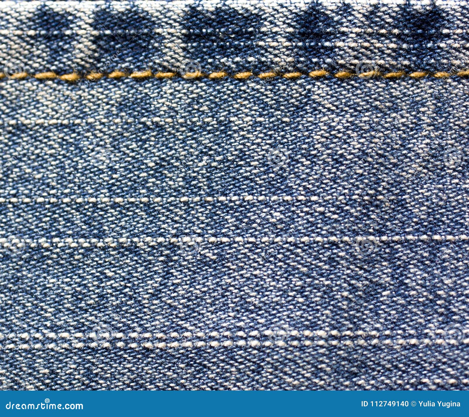 Blue Jeans Cloth Stitching with Orange Thread. Stock Photo - Image of ...