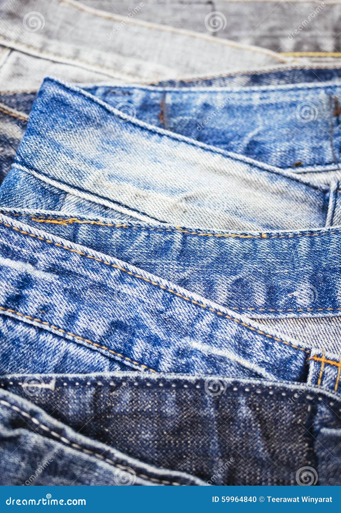 Blue Jeans Denim Stacked Clothing Textured Stock Photo - Image of ...