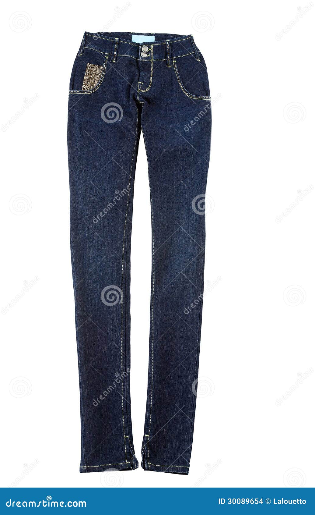Blue Jeans with Gold Nuggets Stock Photo - Image of lady, hips: 30089654