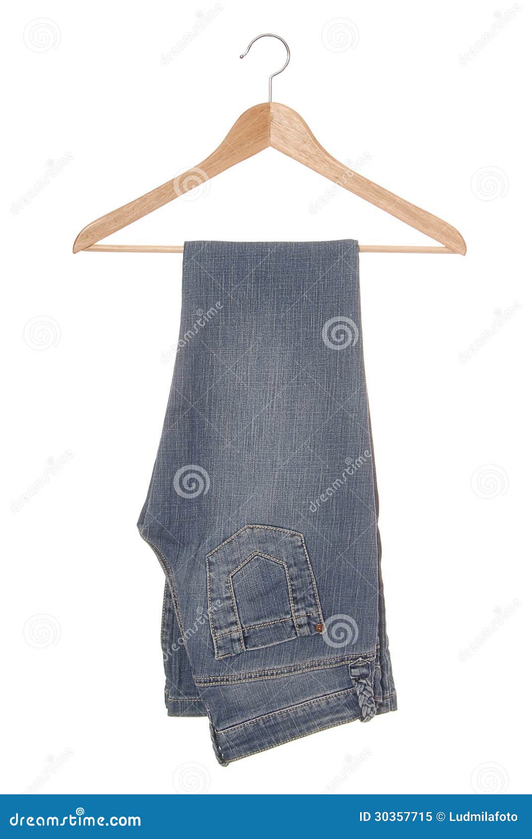 A Blue Jeans are on Hanger. Stock Image Image of hangers, pocket 30357715