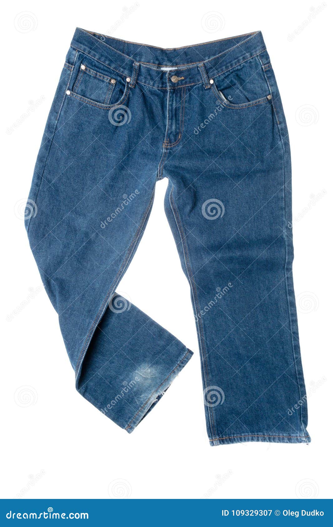 Blue Jeans Isolated on White Stock Image - Image of tapered, dress ...