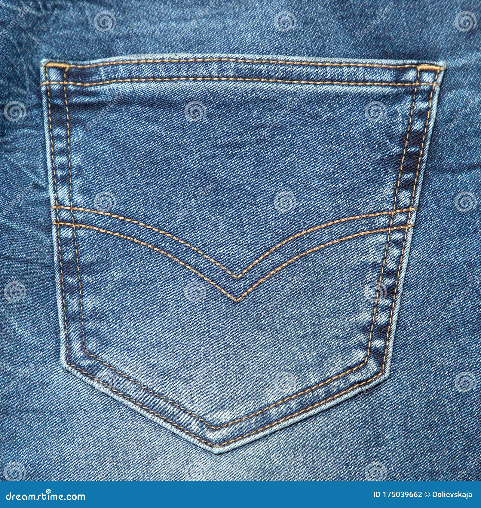 Blue Jeans Pocket or Denim Pocket Background. Dark Blue Jeans Pocket or
