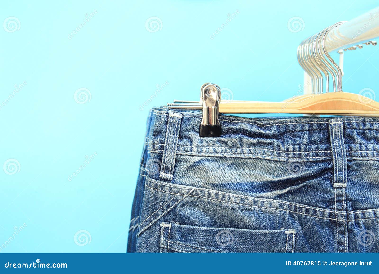 Blue jeans on a rack stock image. Image of jeans, retail - 40762815