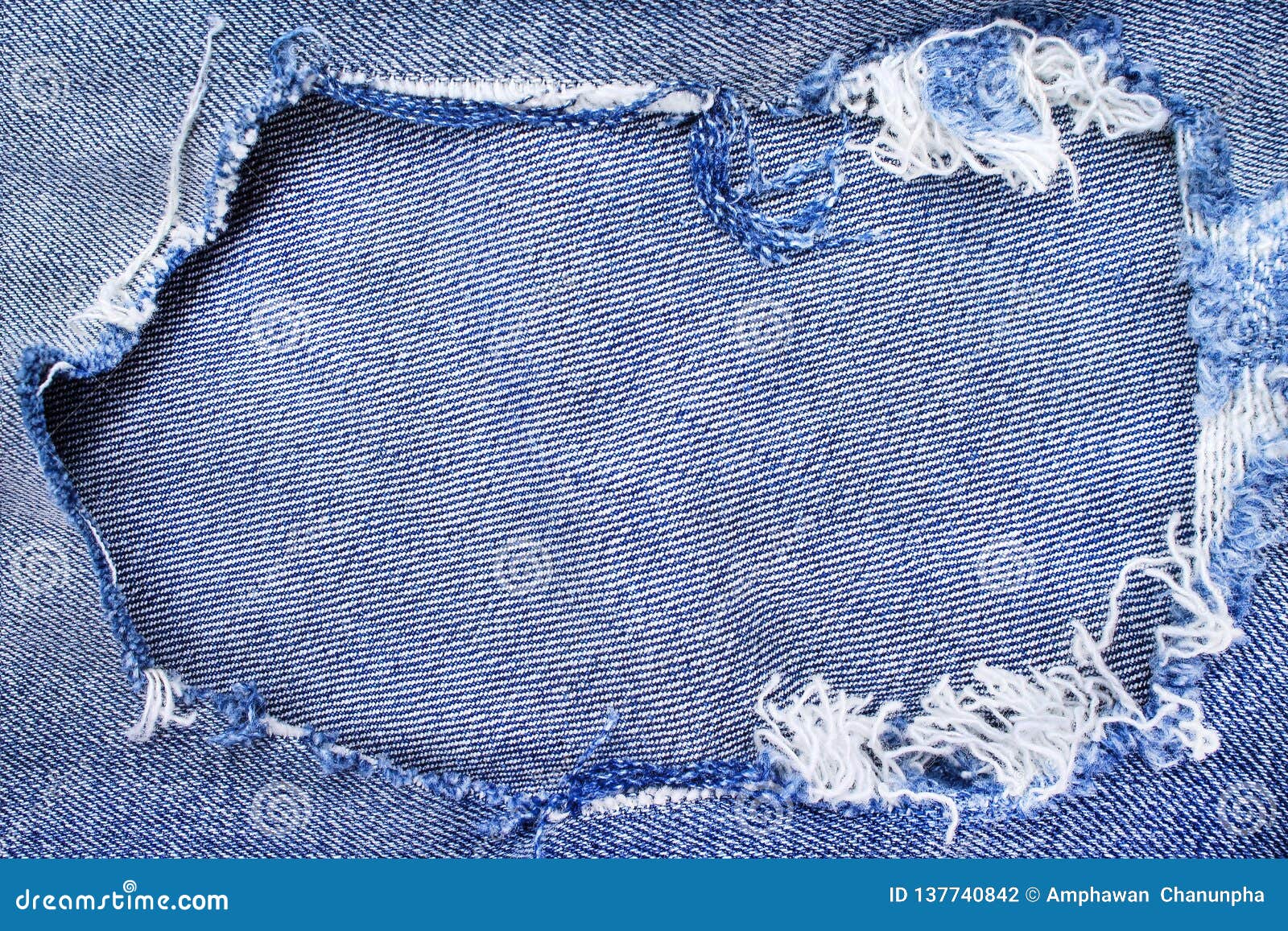 Blue Jeans with Ripped Patterns Texture for Background, Hole and White ...