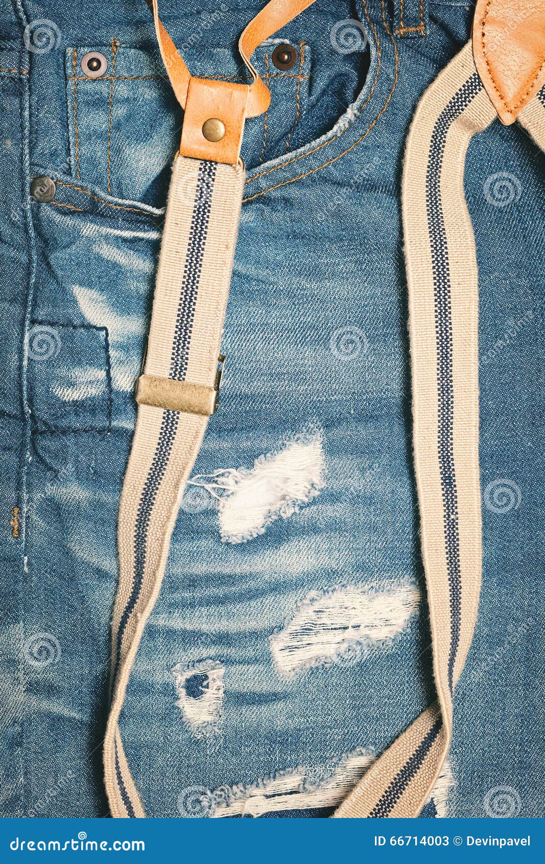 Blue jeans with suspenders stock image. Image of blue 66714003