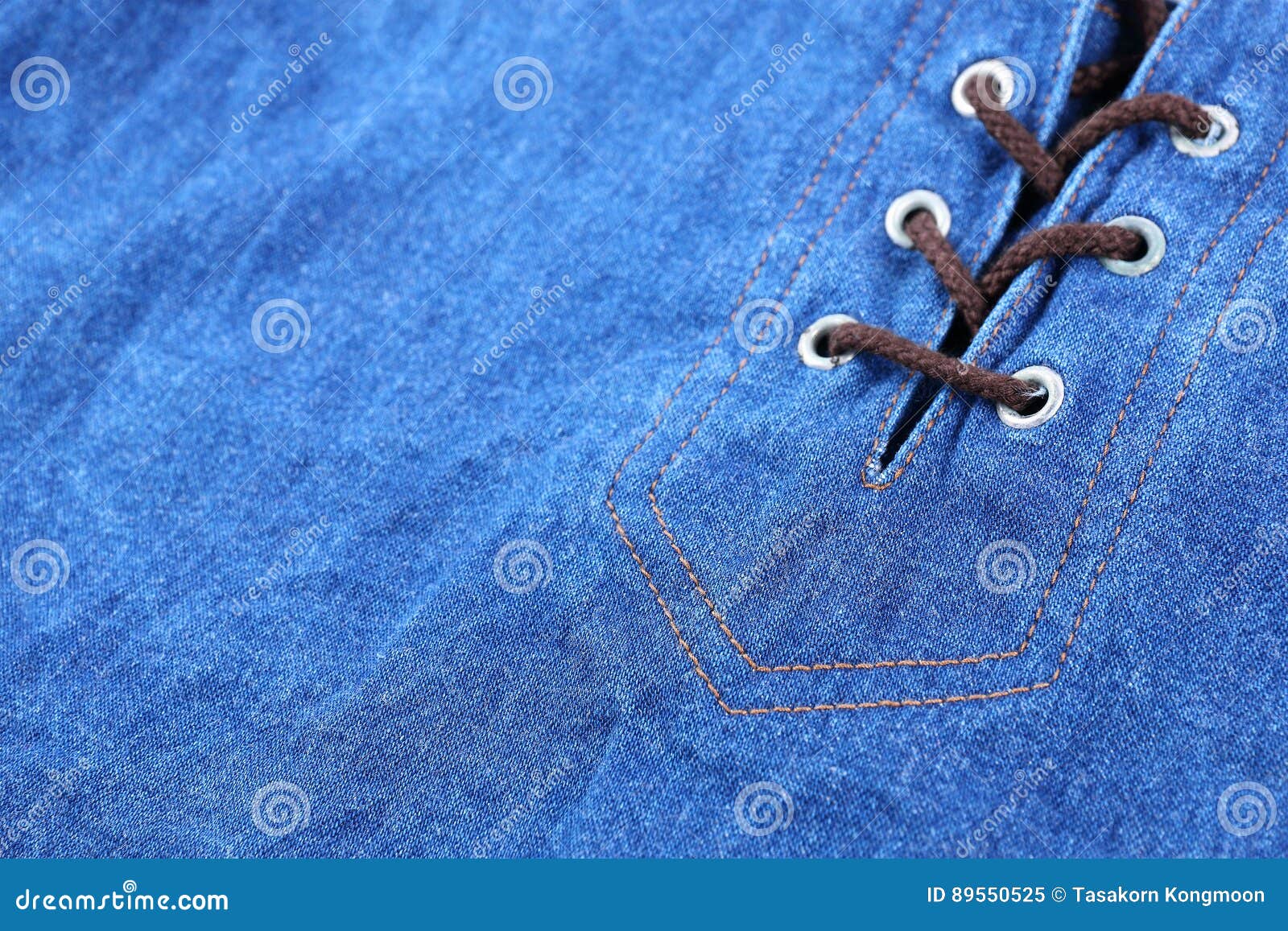 Blue Jeans Texture with Tied Rope Stock Image Image of denim, button
