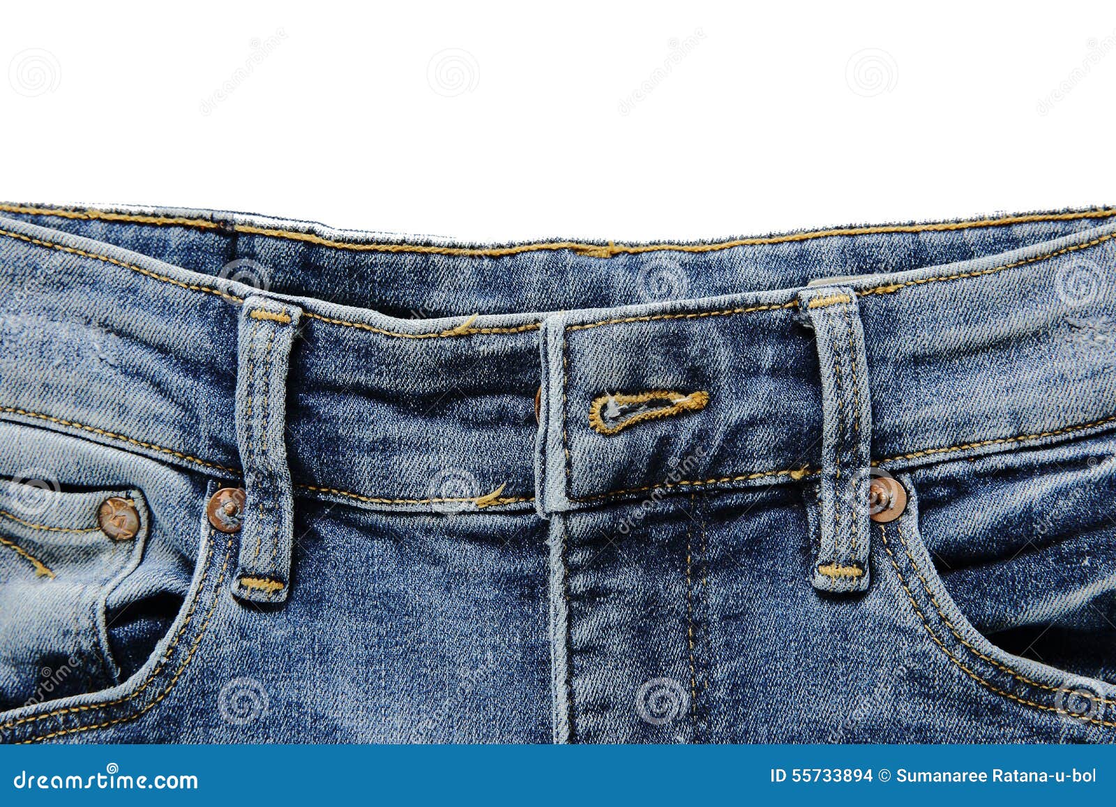 Blue Jeans on White Background Stock Photo - Image of clothing, details ...