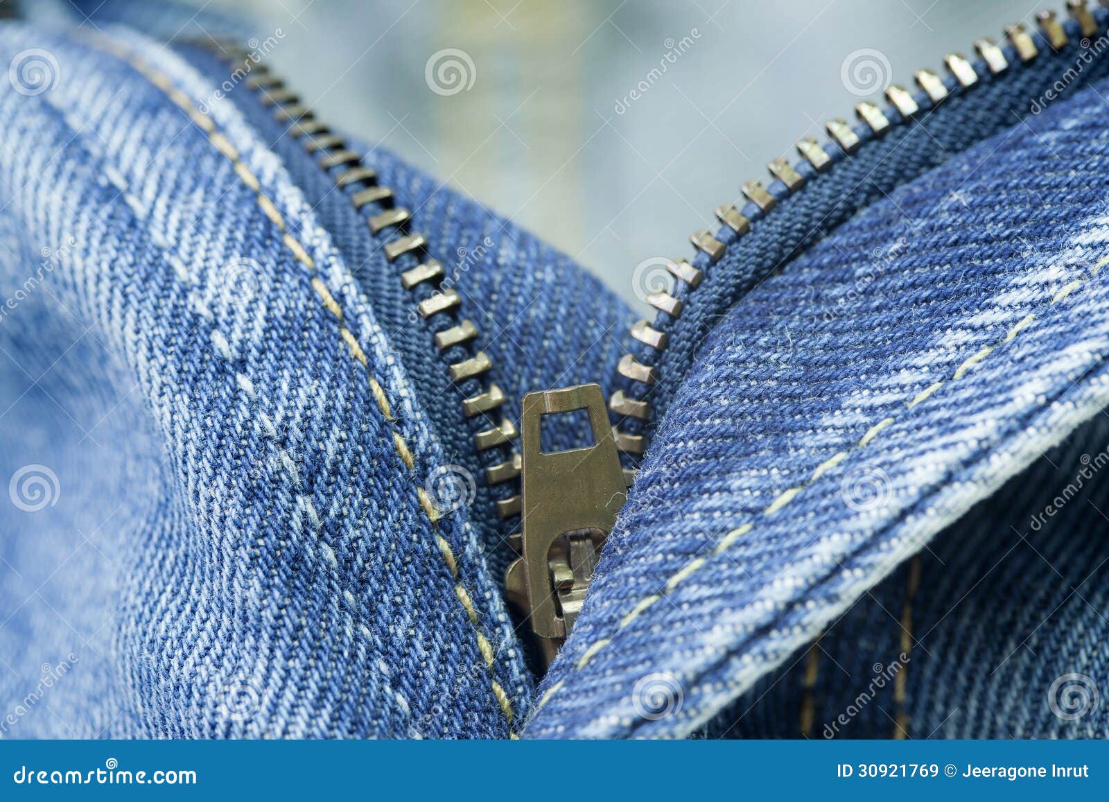 Blue jeans zipper stock image. Image of blue, stitch - 30921769