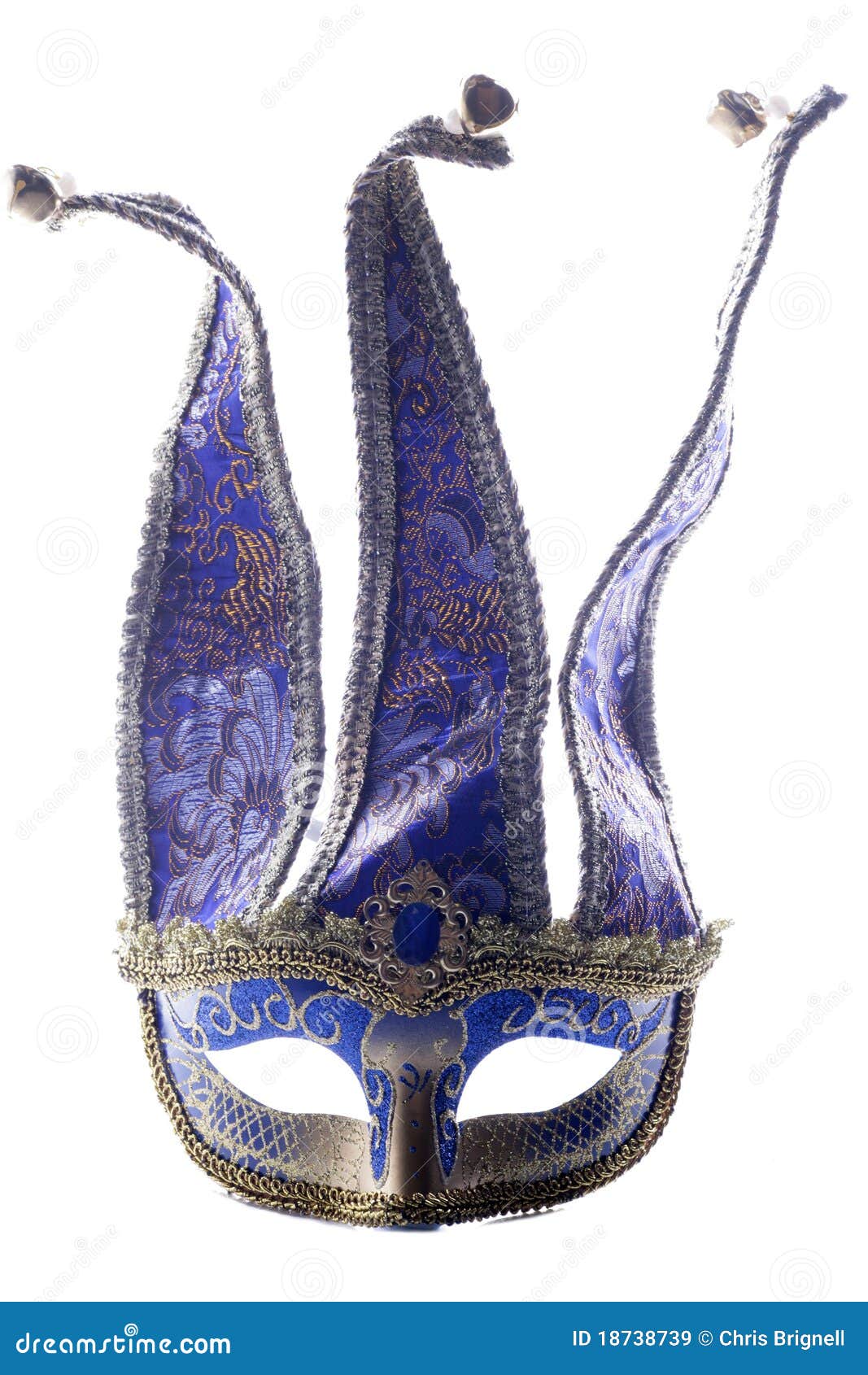 Blue Jester Masquerade Mask Stock Image Image of masquerade, mask
