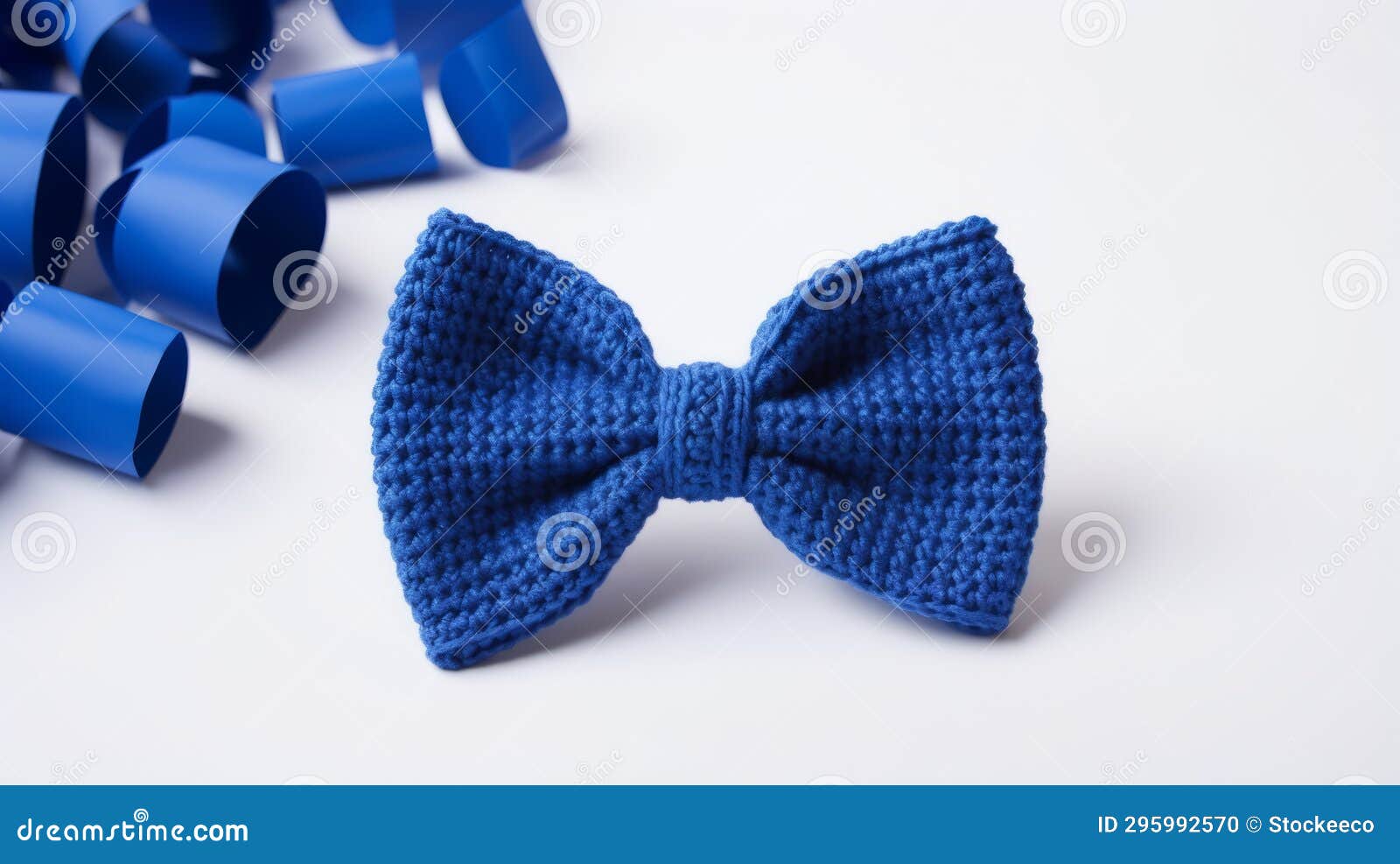 Blue Knitted Bow Tie - Solid and Structured Style Stock Illustration ...