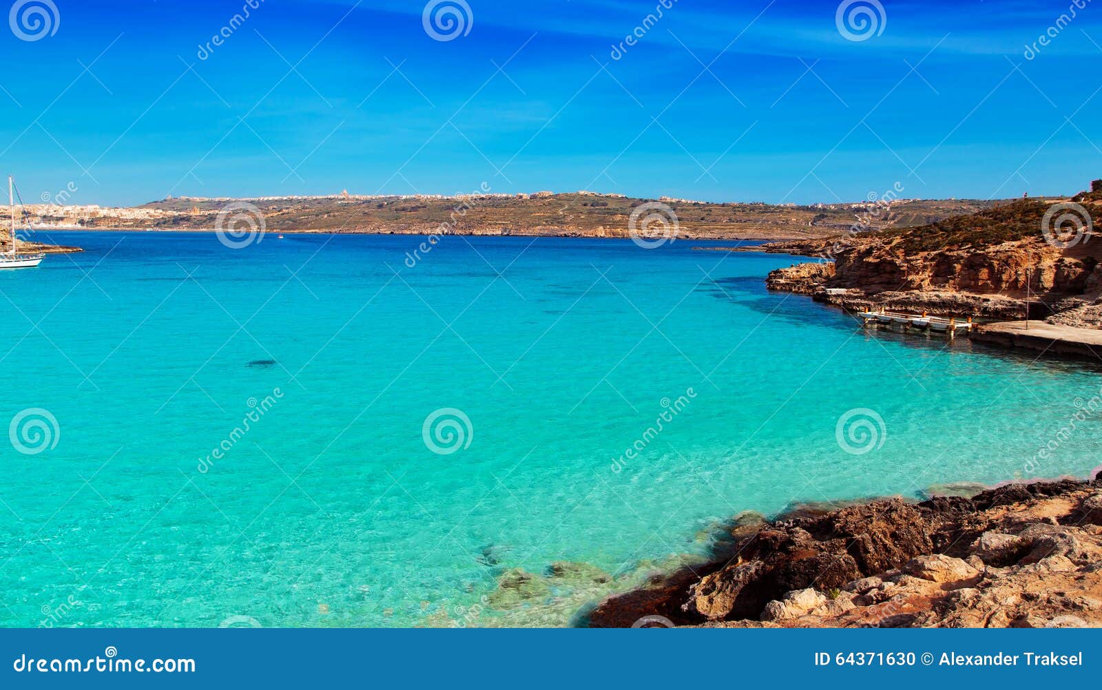 The Blue Lagoon on Comino Island, Malta Gozo. Stock Photo - Image of ...