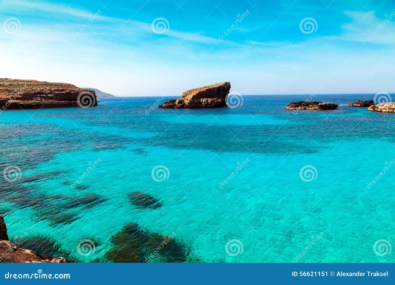 the blue lagoon on comino island, malta gozov
