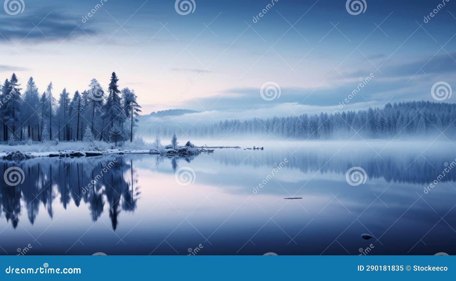 blue lake in alpine forest: a dreamy norwegian nature scene