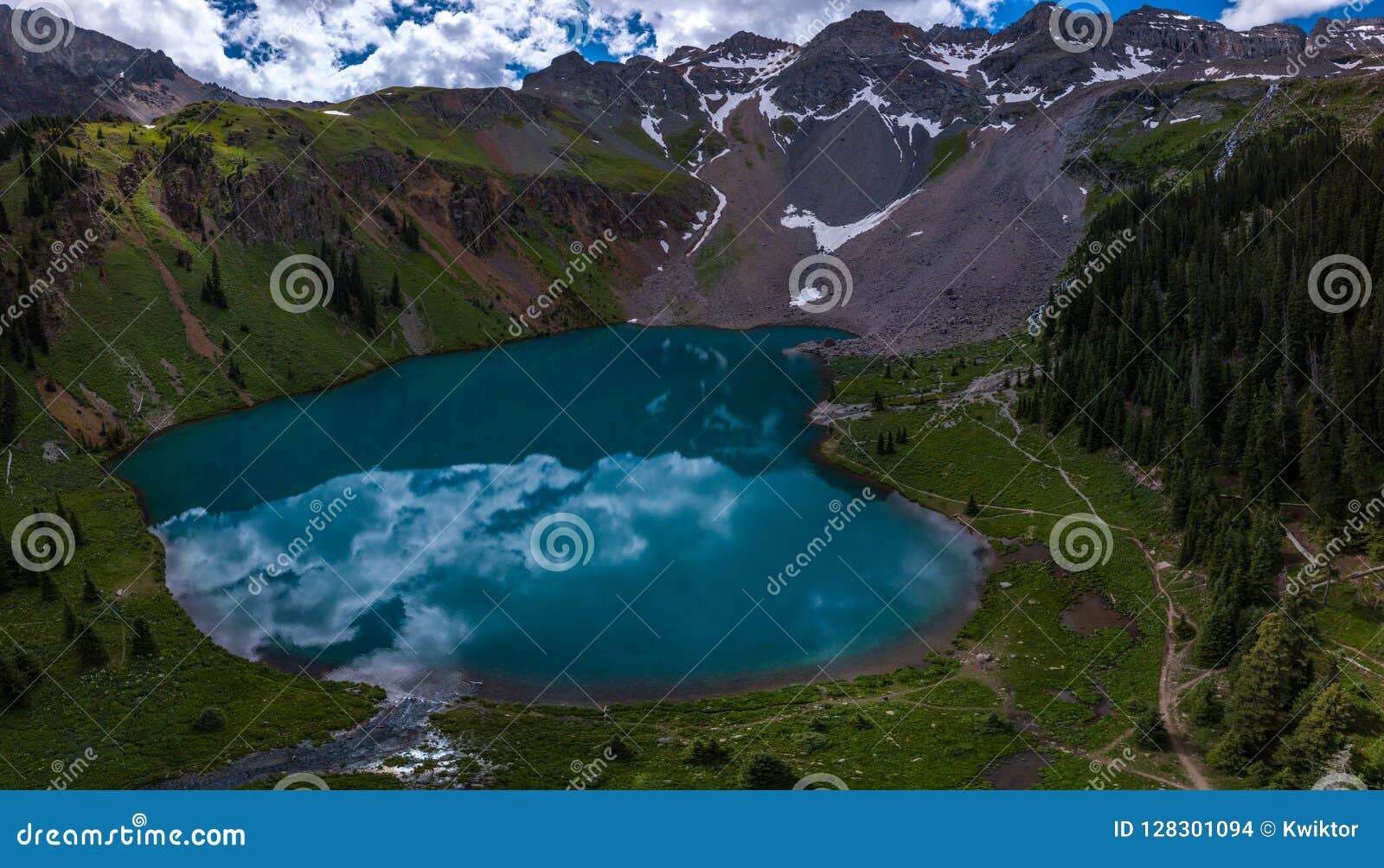 blue lake near near ridgway colorado with dallas peak and gilpin