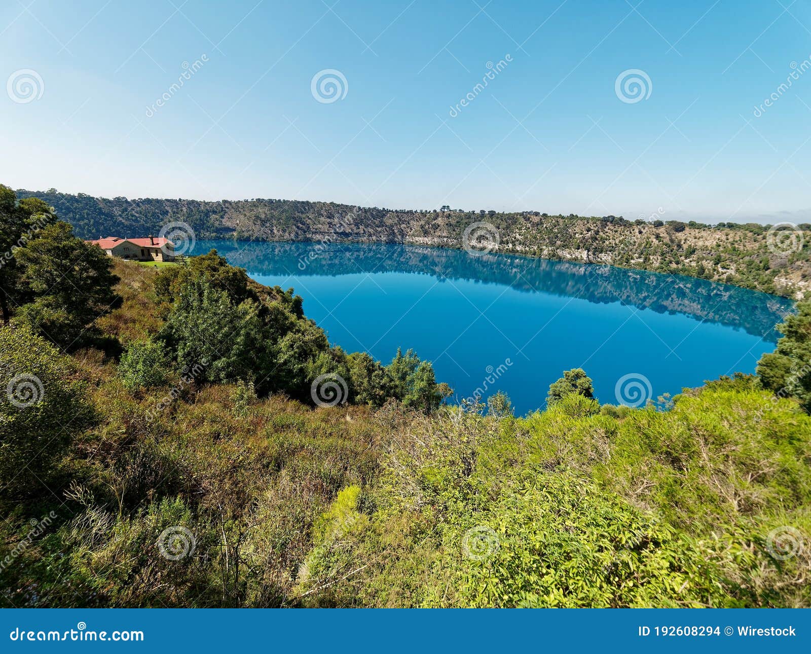 blue lake volcano crater.