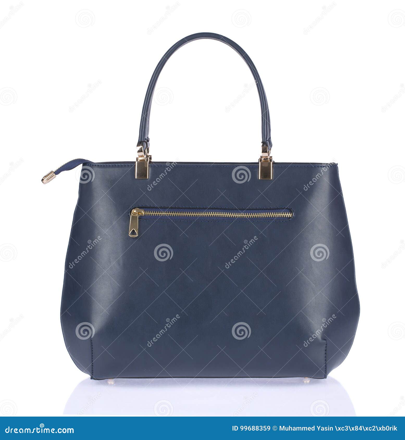 Blue leather handbag stock image. Image of details, cute - 99688359