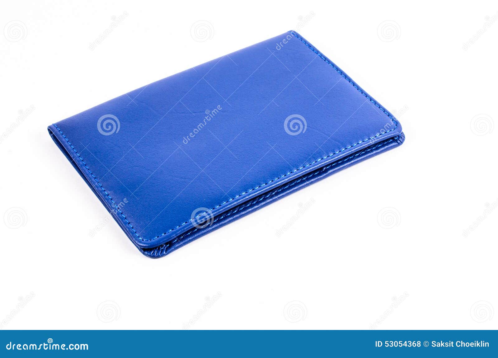 Blue leather wallet stock photo. Image of business 53054368