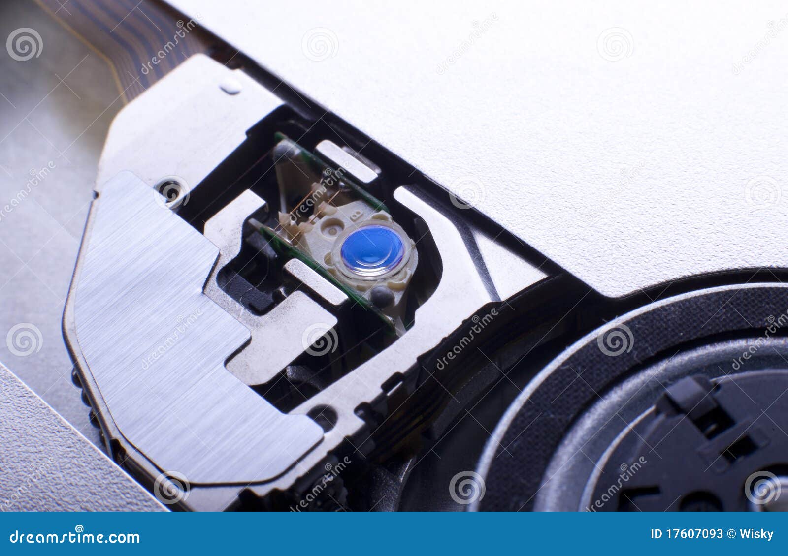 Blue lens in dvd drive stock image. Image of cdrom, laser 17607093