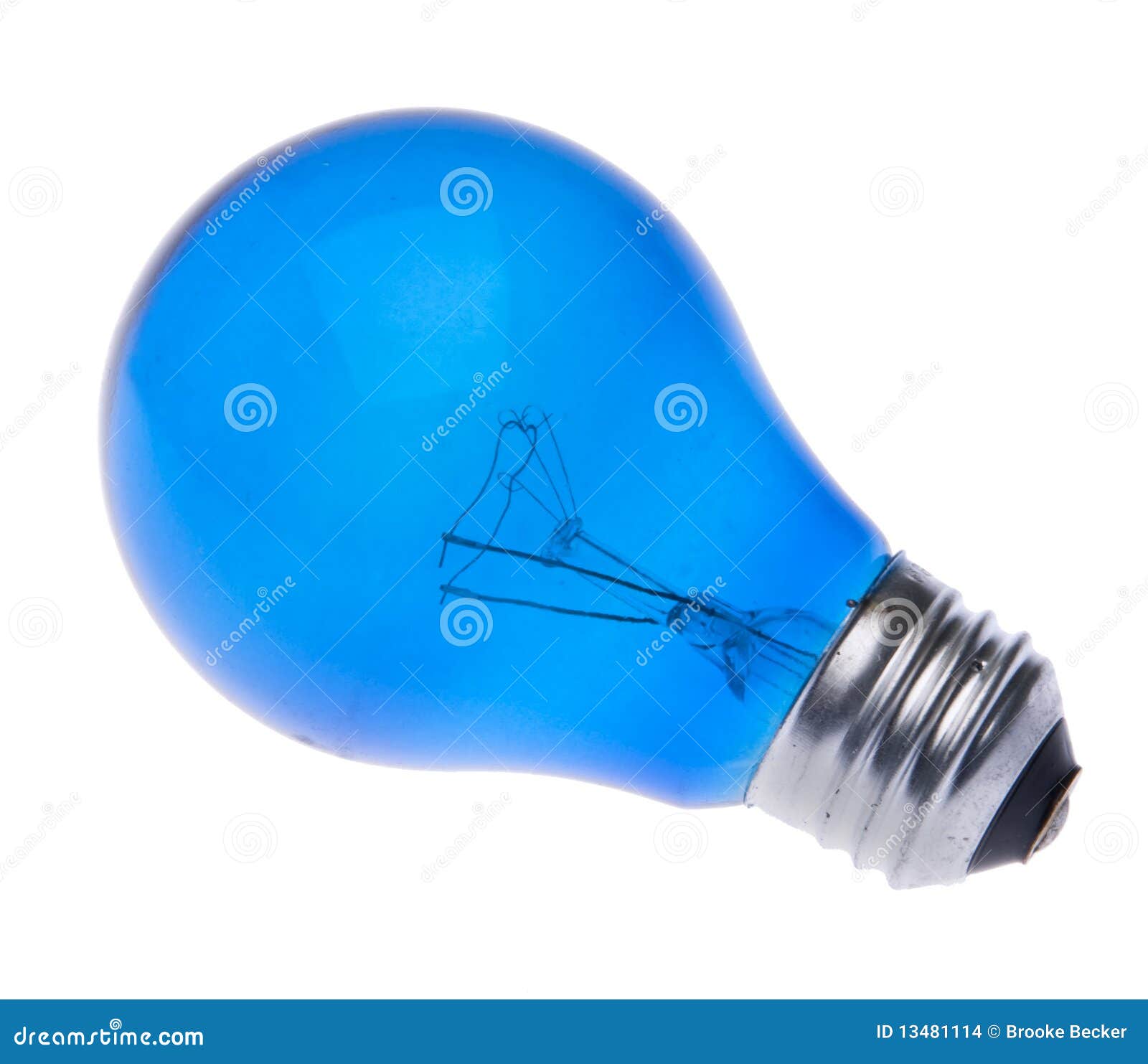 Blue Light bulb stock photo. Image of idea, electricity 13481114