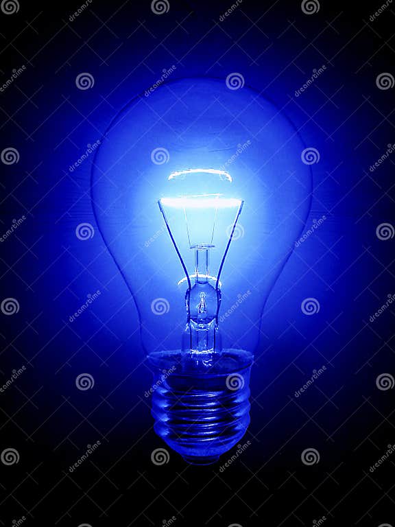 Blue Light Bulb stock photo. Image of electric, electricity 4427806