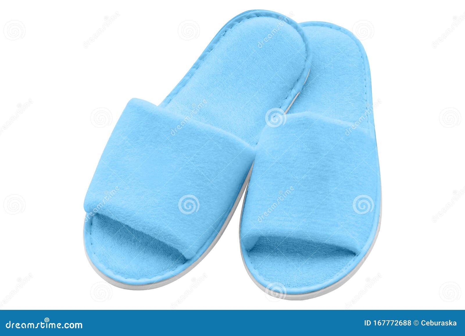 Spa, Hotel - Home Blue Slippers Isolated Stock Photo - Image of color ...