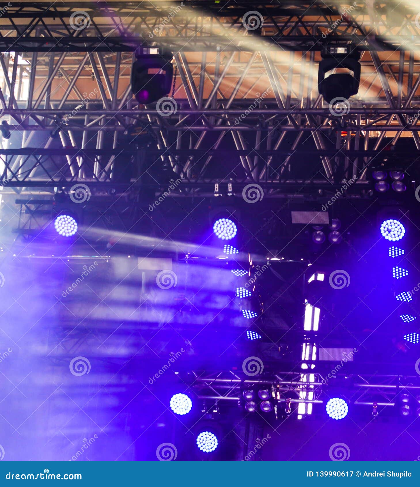 Blue Light on Stage As Abstract Background Stock Image Image of